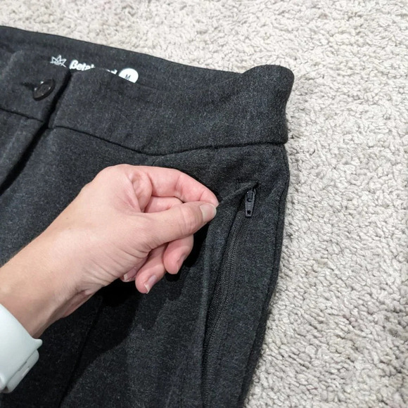 Betabrand Women’s Pants Size M Petite Charcoal Gray Skinny Leg Zip Ankle Cropped - Picture 4 of 12